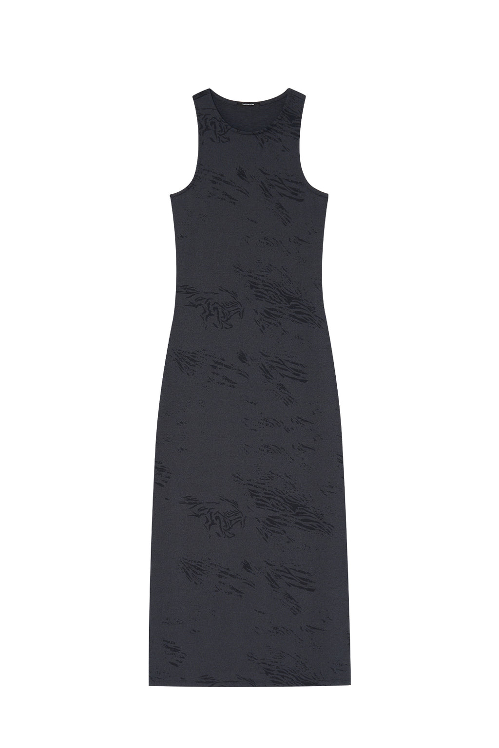 ZEBRA JERSEY MAXI DRESS (CHARCOAL)