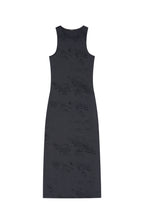 ZEBRA JERSEY MAXI DRESS (CHARCOAL)