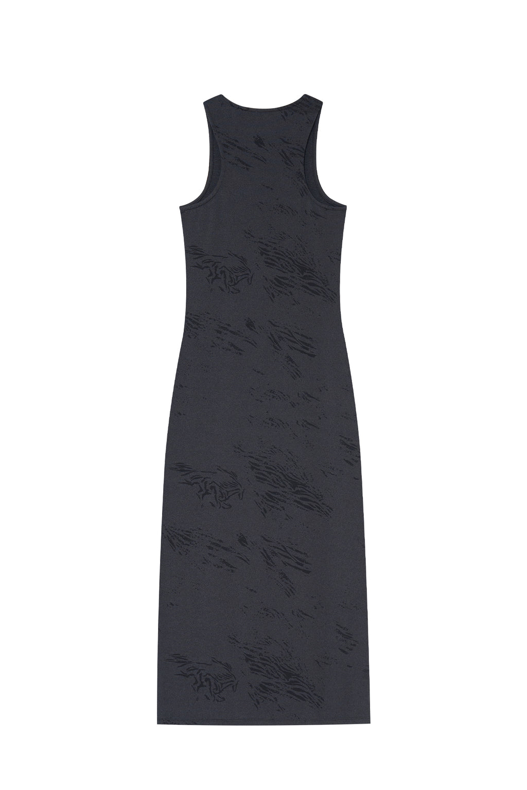 ZEBRA JERSEY MAXI DRESS (CHARCOAL)