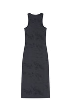 ZEBRA JERSEY MAXI DRESS (CHARCOAL)